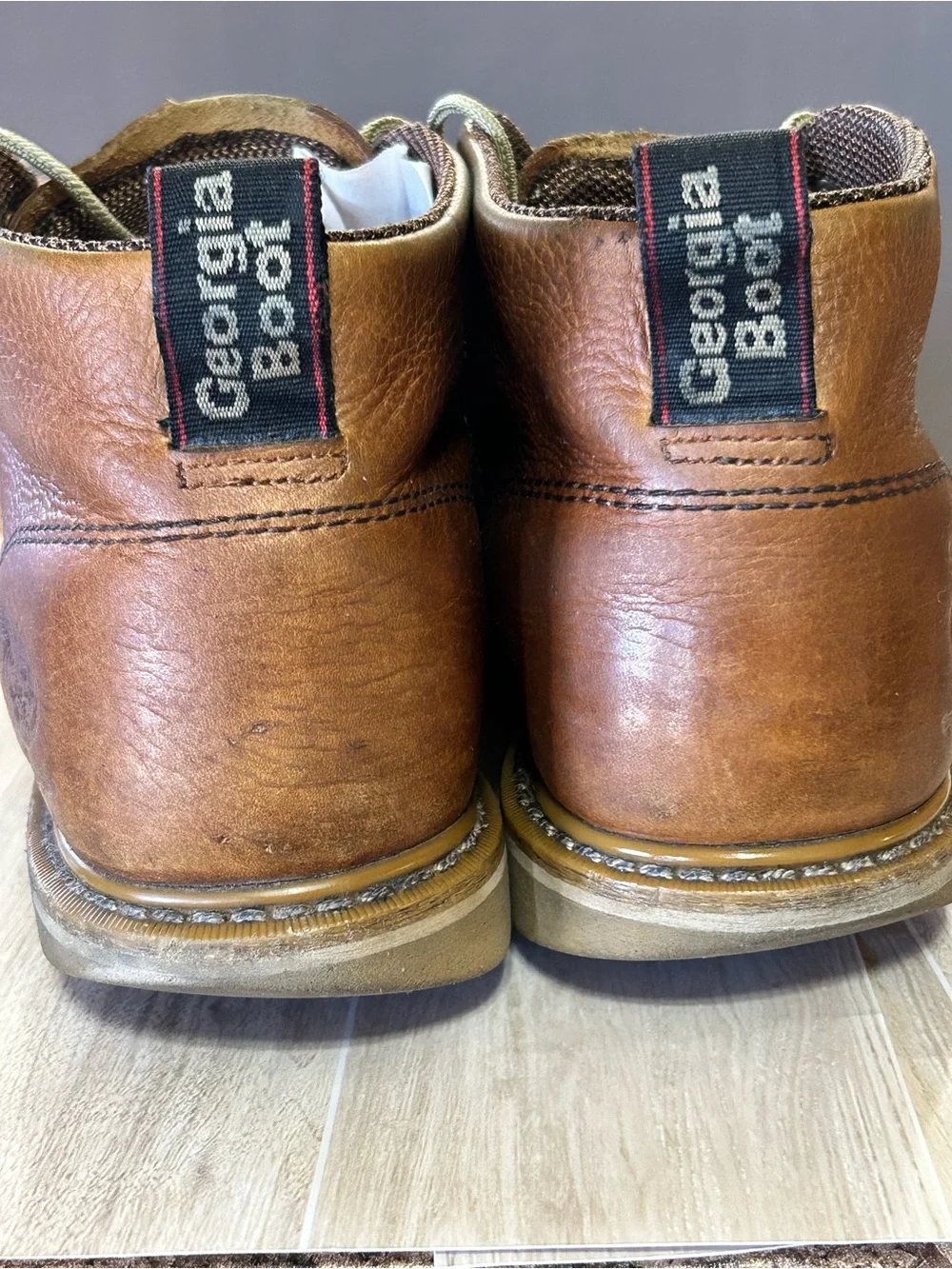 Georgia Men's GB1222 Wedge Chukka Work Hunting Soft Toe Boots Leather Size 8.5